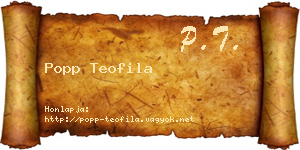 Popp Teofila névjegykártya